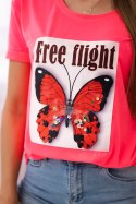 Bluzka Free Flight różowy neon