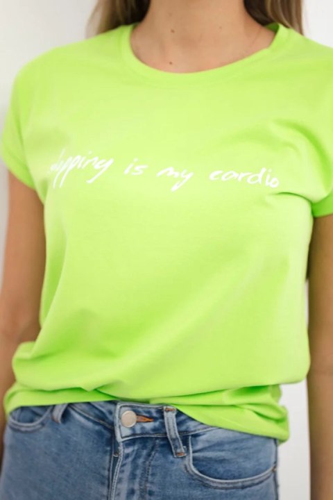 Bluzka Shopping is my cardio jasny zielony Bluzka Shopping is my cardio jasny zielony
