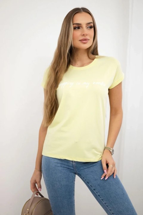 Bluzka Shopping is my cardio jasny żółty Bluzka Shopping is my cardio jasny żółty