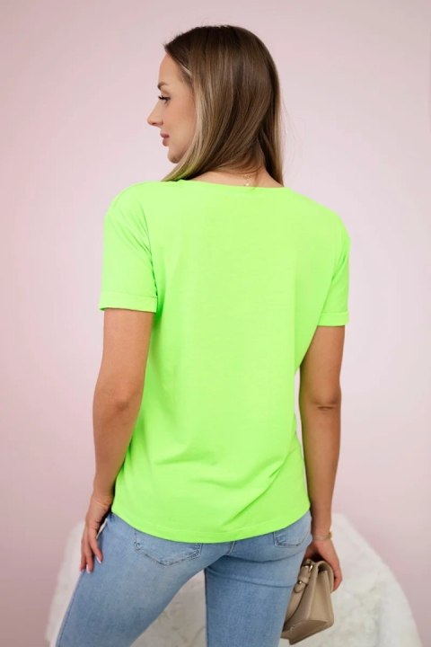 Bluzka z grafiką kobiety zielony neon Bluzka z grafiką kobiety zielony neon