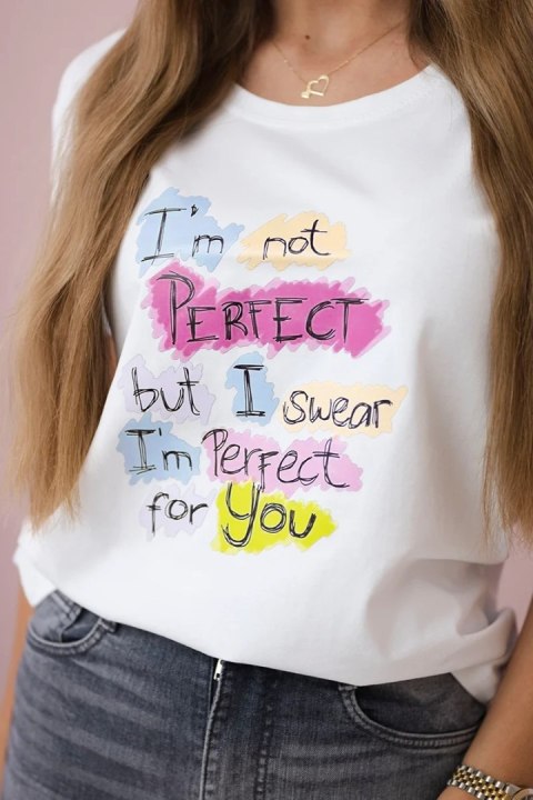 Bluzka z nadrukiem Perfect biała Bluzka z nadrukiem Perfect biała