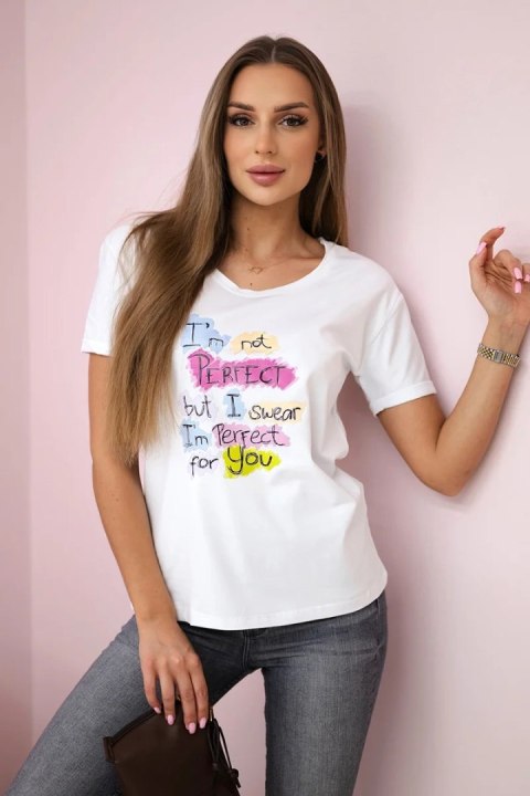 Bluzka z nadrukiem Perfect biała Bluzka z nadrukiem Perfect biała