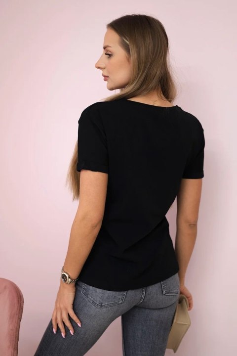 Bluzka z nadrukiem Perfect czarna Bluzka z nadrukiem Perfect czarna