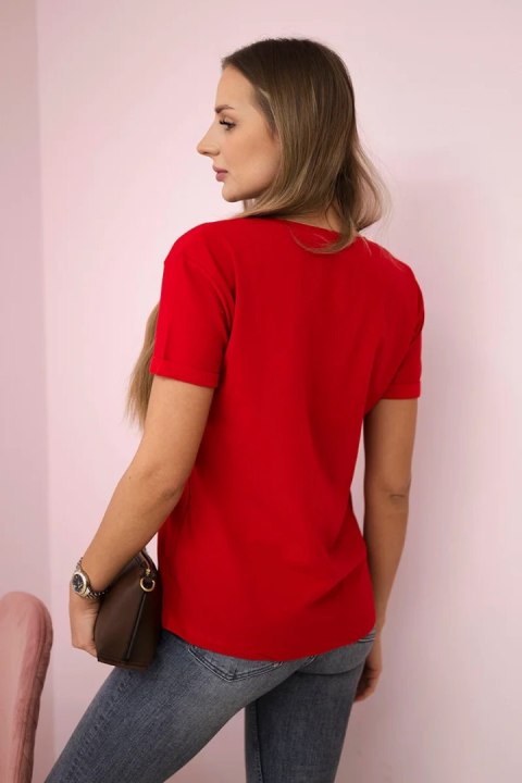 Bluzka z nadrukiem Perfect czerwona Bluzka z nadrukiem Perfect czerwona