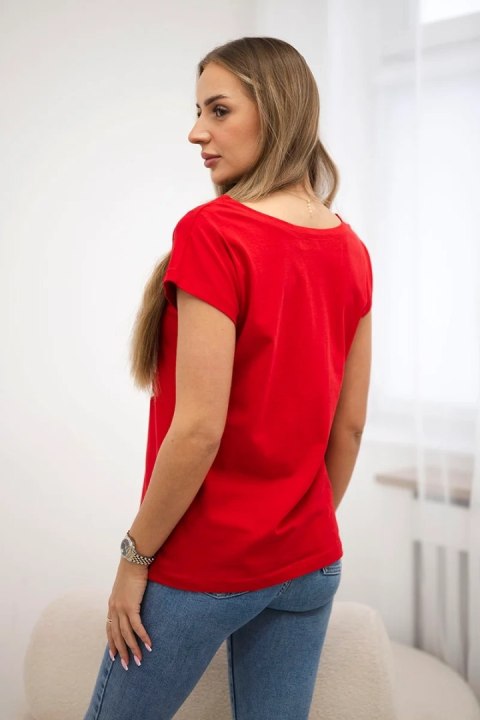 Bluzka z nadrukiem ust czerwona Bluzka z nadrukiem ust czerwona