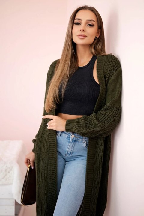 Sweter długi kardigan khaki Sweter długi kardigan khaki