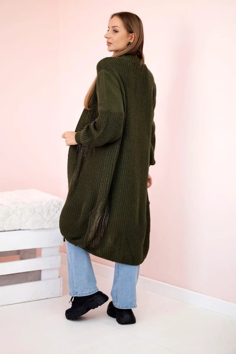 Sweter długi kardigan khaki Sweter długi kardigan khaki
