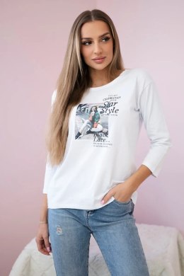 Bluzka z nadrukiem Star Style biała