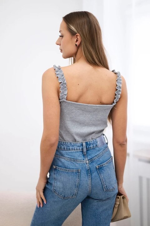 Bluzka body na ramiączkach szara Bluzka body na ramiączkach szara