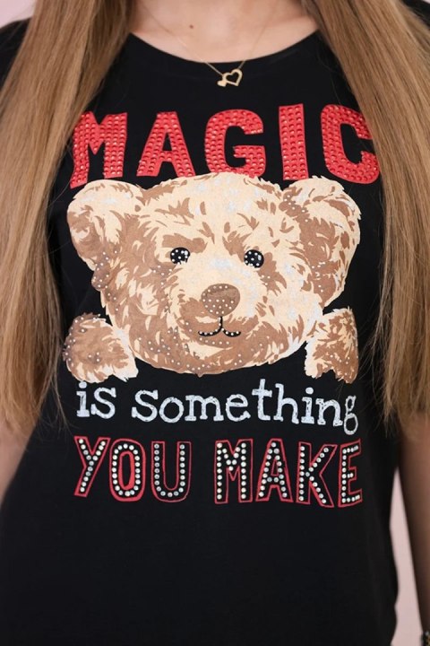 Bluzka z nadrukiem Magic czarna Bluzka z nadrukiem Magic czarna