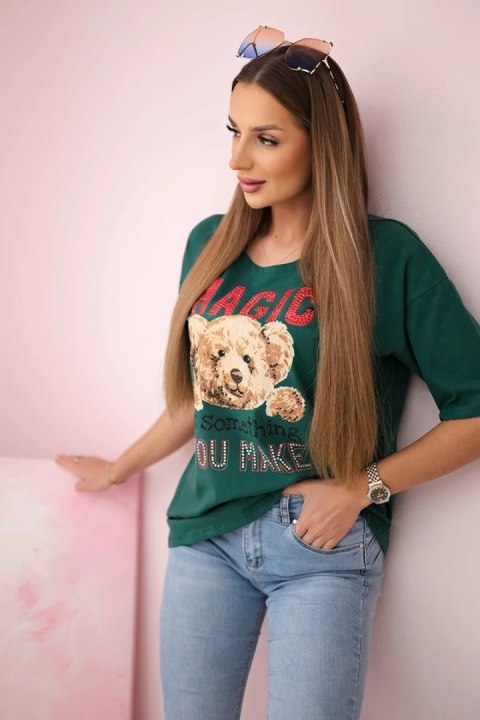 Bluzka z nadrukiem Magic zielona Bluzka z nadrukiem Magic zielona