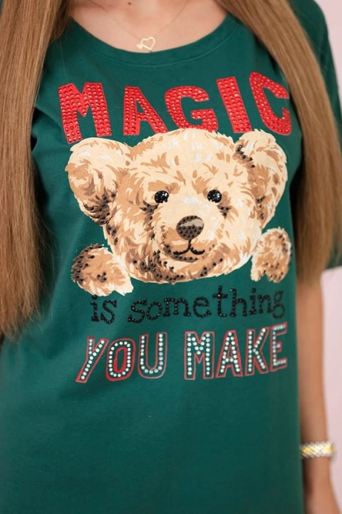 Bluzka z nadrukiem Magic zielona Bluzka z nadrukiem Magic zielona