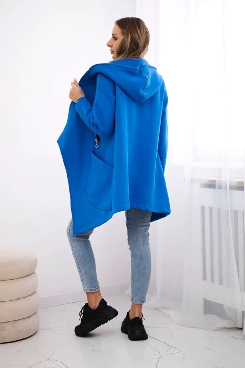 Bluza ocieplana z asymetrycznym suwakiem chabrowa Bluza ocieplana z asymetrycznym suwakiem chabrowa