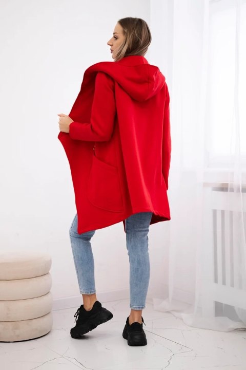 Bluza ocieplana z asymetrycznym suwakiem czerwona Bluza ocieplana z asymetrycznym suwakiem czerwona
