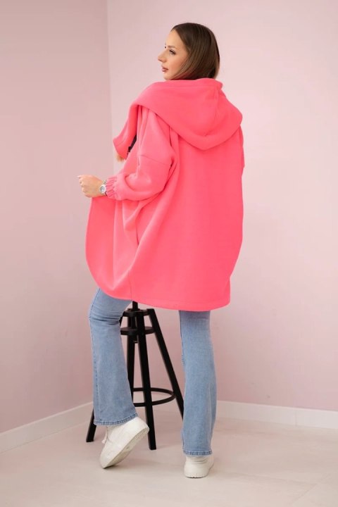 Bluza z krótkim suwakiem różowy neon Bluza z krótkim suwakiem różowy neon