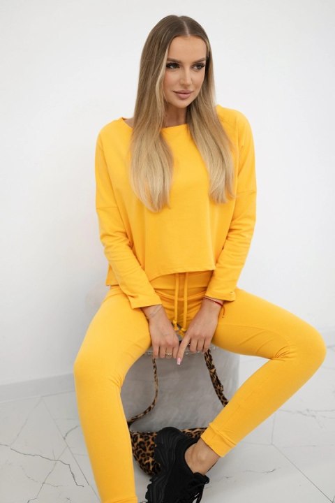 Komplet z bluzką oversize musztardowy Komplet z bluzką oversize musztardowy