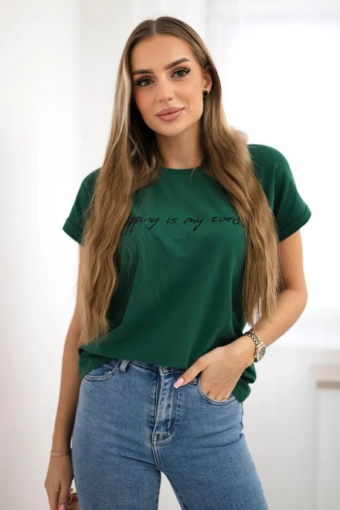 Bluzka Shopping is my cardio ciemno zielona Bluzka Shopping is my cardio ciemno zielona