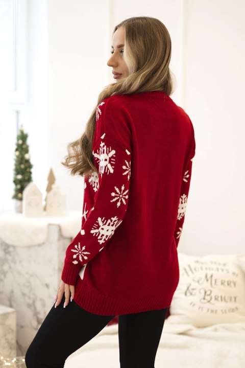 Sweter świąteczny z bałwanem czerwony Sweter świąteczny z bałwanem czerwony