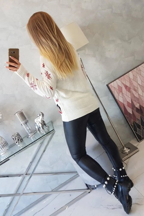 Sweter świąteczny z reniferem ecru Sweter świąteczny z reniferem ecru
