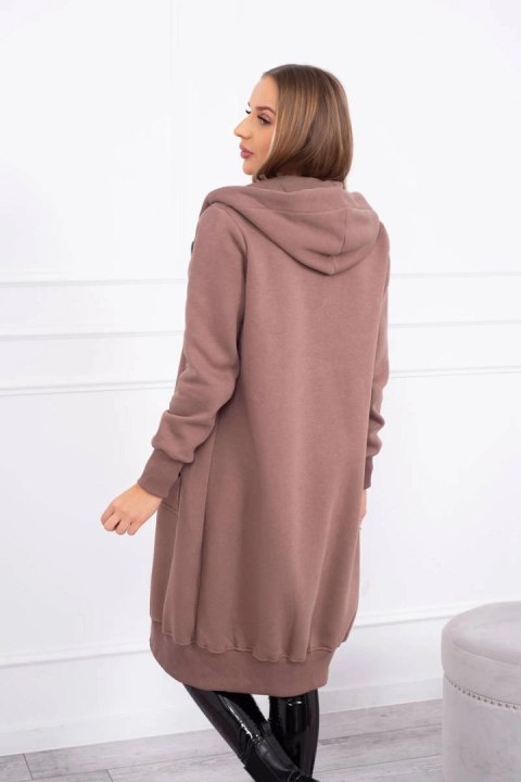 Bluza ocieplana długa z kapturem mocca Bluza ocieplana długa z kapturem mocca