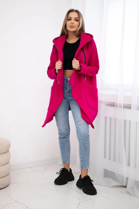 Bluza ocieplana z asymetrycznym suwakiem fuksja Bluza ocieplana z asymetrycznym suwakiem fuksja