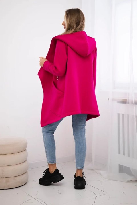 Bluza ocieplana z asymetrycznym suwakiem fuksja Bluza ocieplana z asymetrycznym suwakiem fuksja
