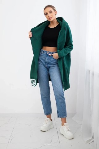 Bluza ocieplana z suwakiem ciemno zielona