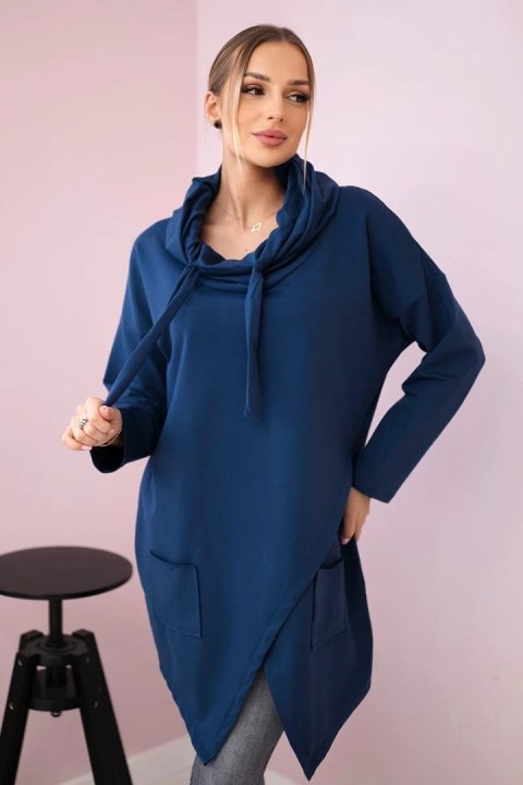 Tunika z kopertowym przodem Oversize jeansowa Tunika z kopertowym przodem Oversize jeansowa