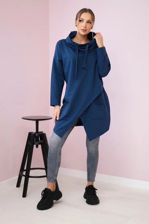 Tunika z kopertowym przodem Oversize jeansowa Tunika z kopertowym przodem Oversize jeansowa