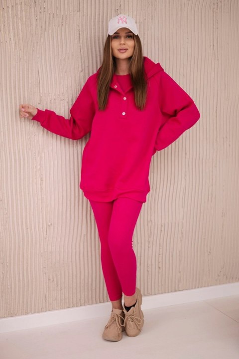 Komplet 3 w 1 bluza, top i legginsy fuksja Komplet 3 w 1 bluza, top i legginsy fuksja