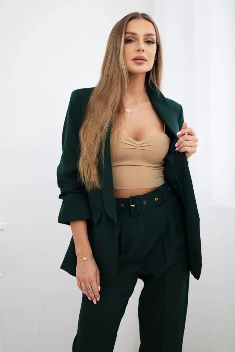 Komplet elegancki marynarki ze spodniami ciemny zielony Komplet elegancki marynarki ze spodniami ciemny zielony