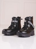 Botki dziewczęce Potocki fashion czarne - 27