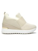 Jasnobeżowe sneakersy damskie na koturnie - 37