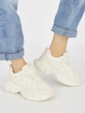 Sneakersy beżowe na grubej podeszwie - 39