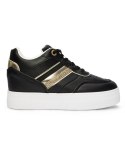 Czarne sneakersy z ukrytą koturną - 38