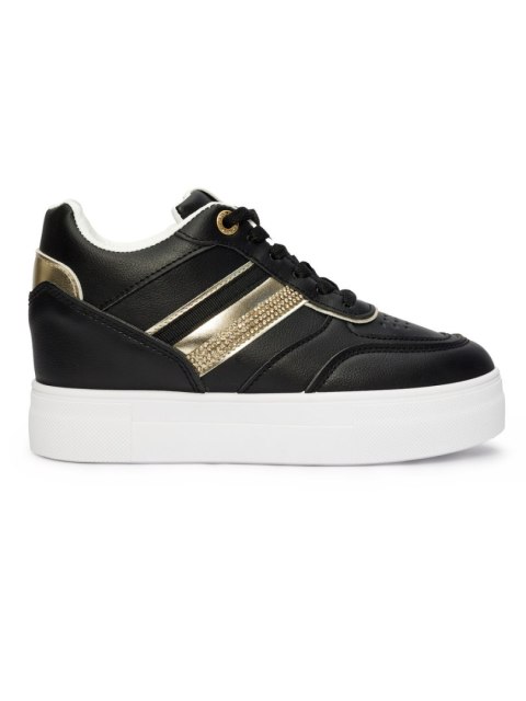 Czarne sneakersy z ukrytą koturną - 38