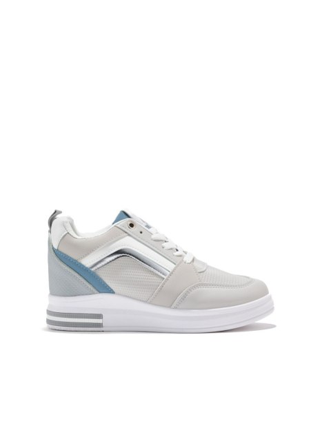 Damskie szare sneakersy z ukrytą koturną - 38