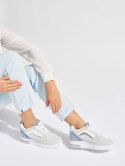 Damskie szare sneakersy z ukrytą koturną - 38