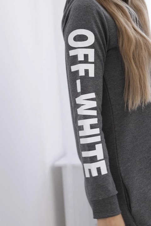 Sukienka Off White grafit melanż uniwersalny