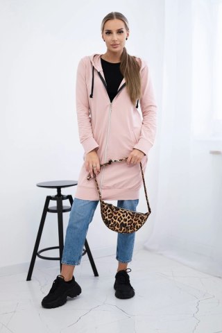 Bluza sukienkowa z kapturem ciemny pudrowy róż uniwersalny