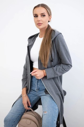 Bluza sukienkowa z kapturem grafit melanż uniwersalny