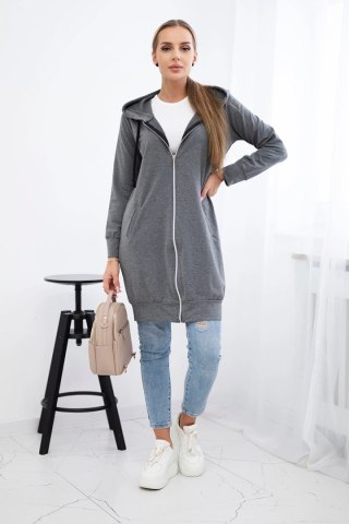 Bluza sukienkowa z kapturem grafit melanż uniwersalny