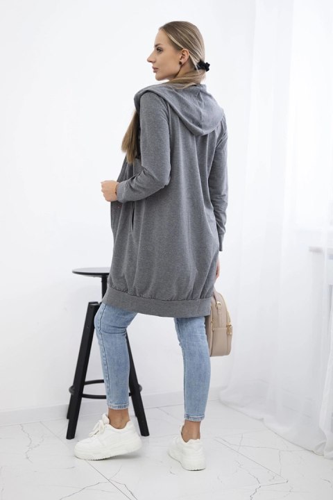 Bluza sukienkowa z kapturem grafit melanż uniwersalny