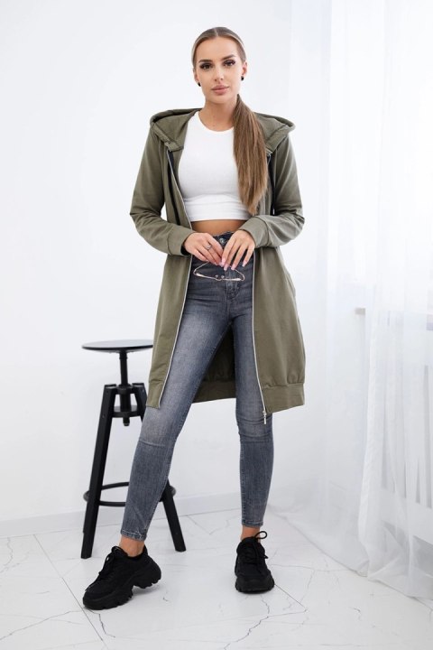 Bluza sukienkowa z kapturem khaki uniwersalny
