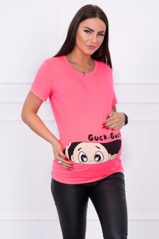 Bluzka ciążowa Guck różowy neon M-L-XL