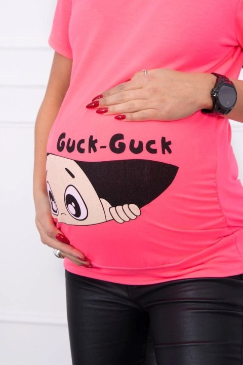 Bluzka ciążowa Guck różowy neon M-L-XL