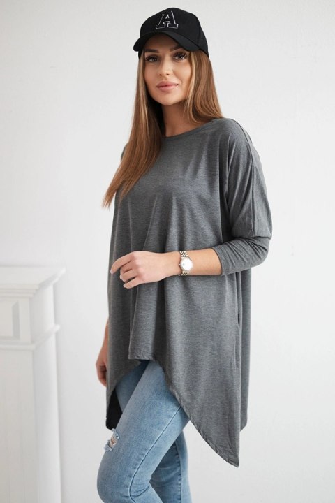 Bluzka oversize grafit melanż uniwersalny
