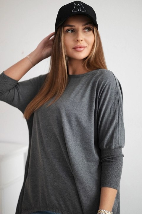 Bluzka oversize grafit melanż uniwersalny