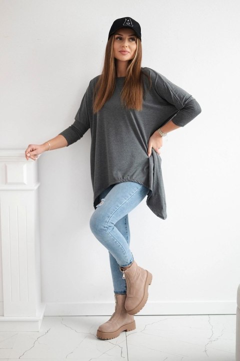 Bluzka oversize grafit melanż uniwersalny