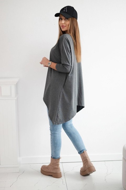 Bluzka oversize grafit melanż uniwersalny